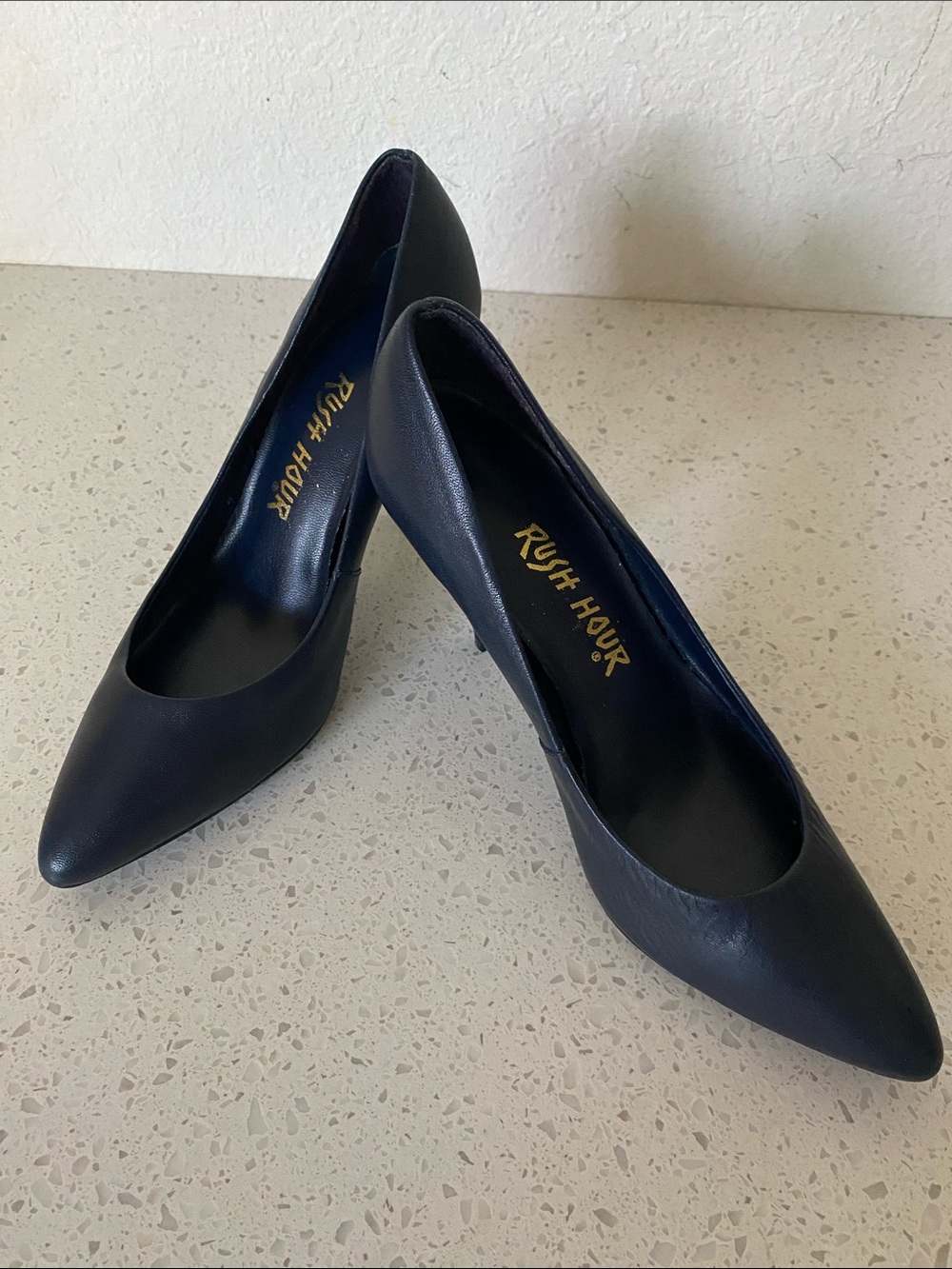 Rush Hour Navy Blue Pointed-Toe Pump